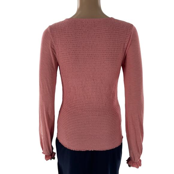 Nation LTD. Pink Bunny Smocked Long Sleeve Tee - Picture 6 of 9